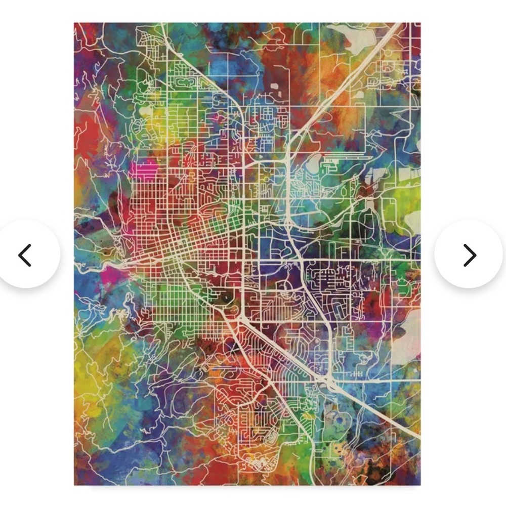 Boulder Colorado City Map by Michael Tompsett - Graphic Art on Canvas